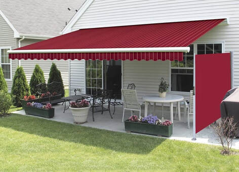 Retractable Awning with Wind Screen